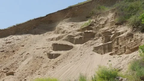 Eroding cliff 60fps Stock Footage 157730376