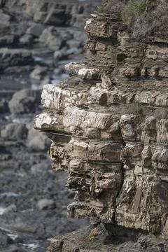 Eroding cliffs on Cornwall coast Foto stock