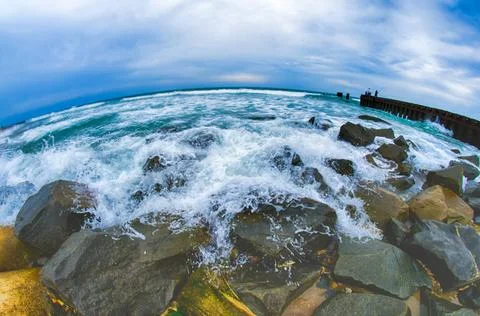 Eroding coastlines throughout the east coast eroding coastlines throughout... Stock Photos