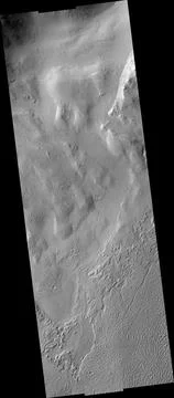 Eroding Material over Flows in Echus Chasma Stock Photos