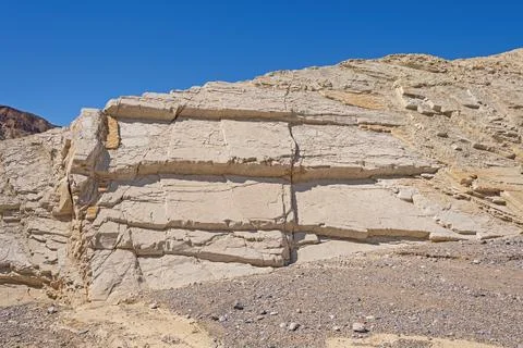 Eroding Mudstone Layers in an Arid Canyon Foto stock