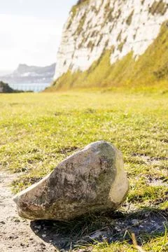 Eroding White Cliffs Of Dover 스톡 사진