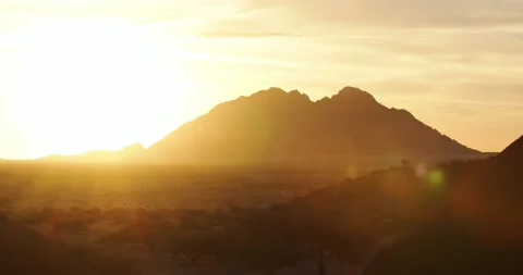 Erongo mountains timelapse during the beautiful sunset, Namibia, 4k Stock Footage 131599000