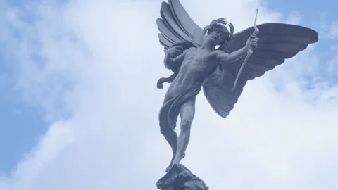 Eros Statue Piccadilly Circus Orbit Shot Stock Footage 331683116