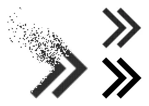Erosion and Halftone Dotted Shift Right Icon 스톡 일러스트