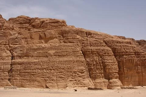 Erosion creates a bizarre pattern in the rock Sinai Peninsula Egypt Africa 写真素材