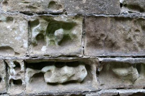 Erosion of a Limestone Building Foto stock
