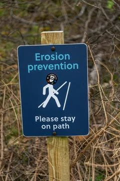 Erosion prevention please stay on path Photos