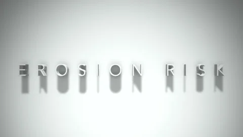 Erosion risk 3D title animation with shadows on a white background Stock-Footage 297817289