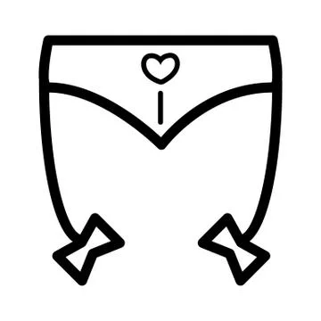 Erotic lingerie simple vector icon. Black and white illustration of belt Stock Illustration