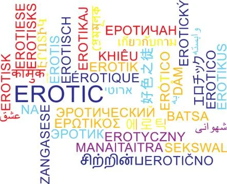 Erotic multilanguage wordcloud background concept Stock Illustration