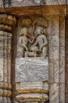 Erotic structure on the walls of temple while traveling to the world herita.. Stock Photos