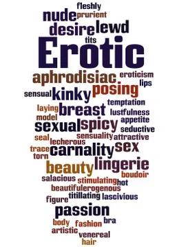 Erotic, word cloud concept Stock Illustration