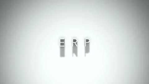 Erp 3D title animation with shadows on a white background Stock Footage 297456193