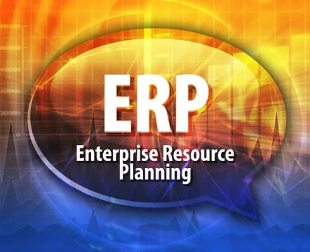 ERP acronym word speech bubble illustration Stock Illustration