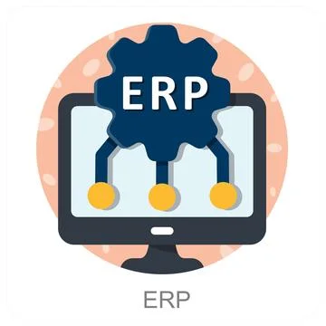 ERP and software icon concept Stock Illustration