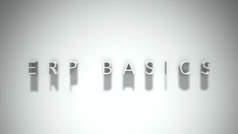 Erp basics 3D title animation with shadows on a white background Stock Footage 296891972