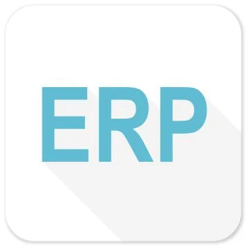 Erp blue flat icon Stock Illustration