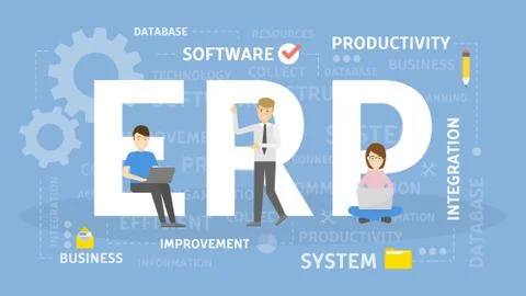 ERP concept illustration. Illustrazione stock