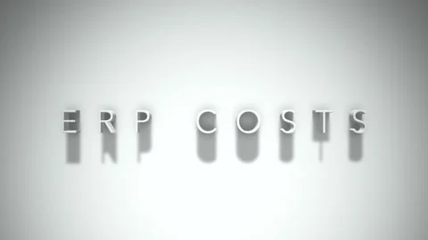 Erp costs 3D title animation with shadows on a white background Stock Footage 296891987