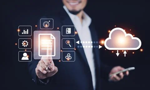 ERP document management, Documents management information system concept, B.. 스톡 사진
