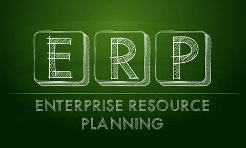 Erp, enterprise resource planning on blackboard 스톡 일러스트
