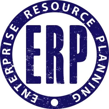 ERP (enterprise resource planning) rubber stamp 스톡 일러스트