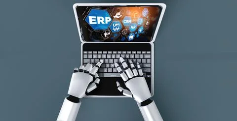 ERP enterprise resource planning software for modish business Stock Illustration