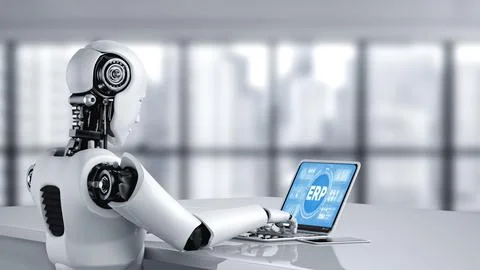 ERP enterprise resource planning software for modish business Stock Illustration