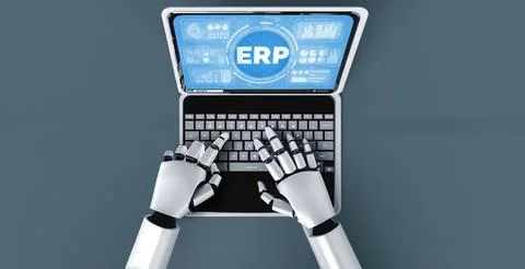 ERP enterprise resource planning software for modish business Foto stock
