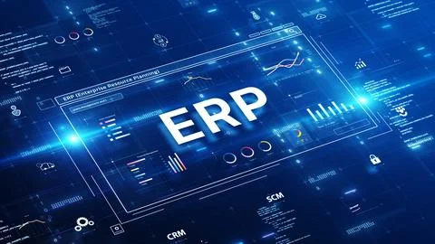 ERP Enterprise Resource Planning software technology concept for business o.. 스톡 사진