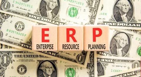 ERP enterprise resource planning symbol. Concept words ERP enterprise resou.. Stock Photos