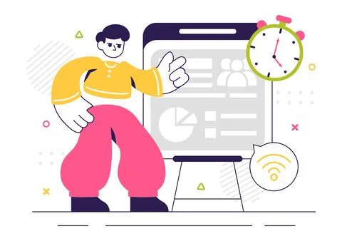ERP Enterprise Resource Planning System Vector Illustration featuring Busin.. 스톡 일러스트