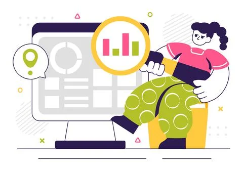 ERP Enterprise Resource Planning System Vector Illustration featuring Busin.. 스톡 일러스트