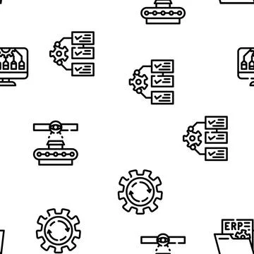 Erp Enterprise Resource Planning Vector Seamless Pattern イラスト素材