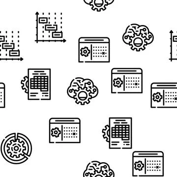 Erp Enterprise Resource Planning Vector Seamless Pattern イラスト素材