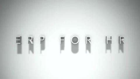 Erp for hr 3D title animation with shadows on a white background Stock Footage 296892058