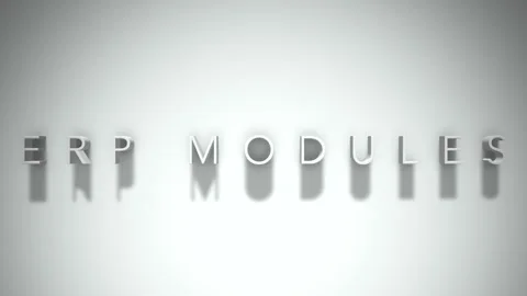 Erp modules 3D title animation with shadows on a white background 스톡 동영상 296892111