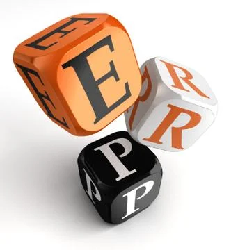 Erp orange black dice blocks Stock Illustration