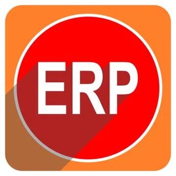Erp red flat icon isolated. Stock Illustration