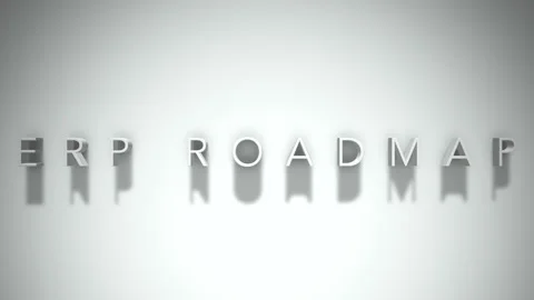Erp roadmap 3D title animation with shadows on a white background Stock Footage 296892088