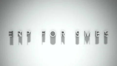 Erp for smbs 3D title animation white text on a white background Stock Footage 299380417