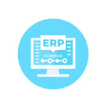 ERP software, enterprise resource planning vector illustration Stock Illustration