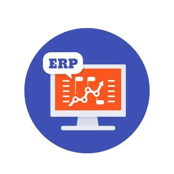 ERP software icon, vector illustration Ilustración de archivo