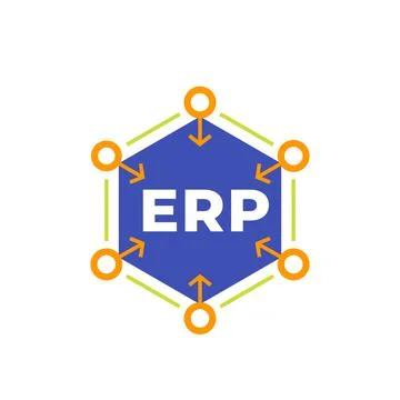 Erp software vector icon for web Stock Illustration