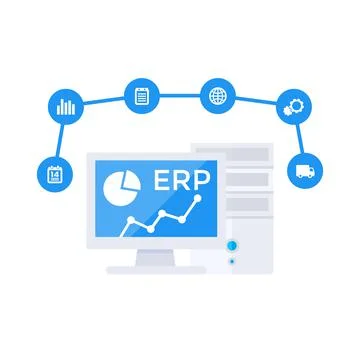 ERP software vector illustration Illustrazione stock
