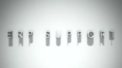 Erp support 3D title animation with shadows on a white background Stock Footage 296892094