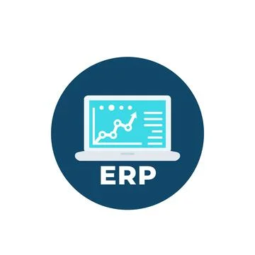 ERP system software icon, vector Stock Illustration