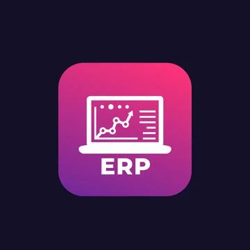ERP system software vector logo Stock Illustration
