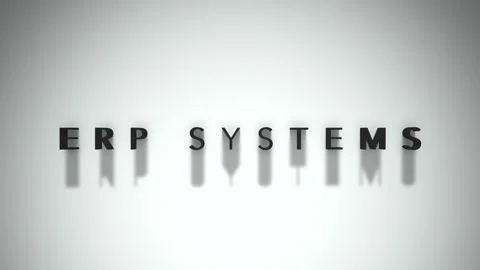 ERP Systems 3D title animation matte black text on a white background Stock Footage 300716967